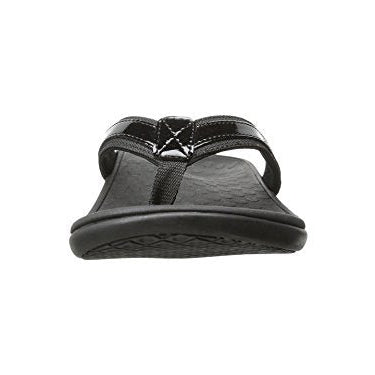 VIONIC Tide II Toe Post Sandal - Women's Black Patent Shoe Deals Outlet