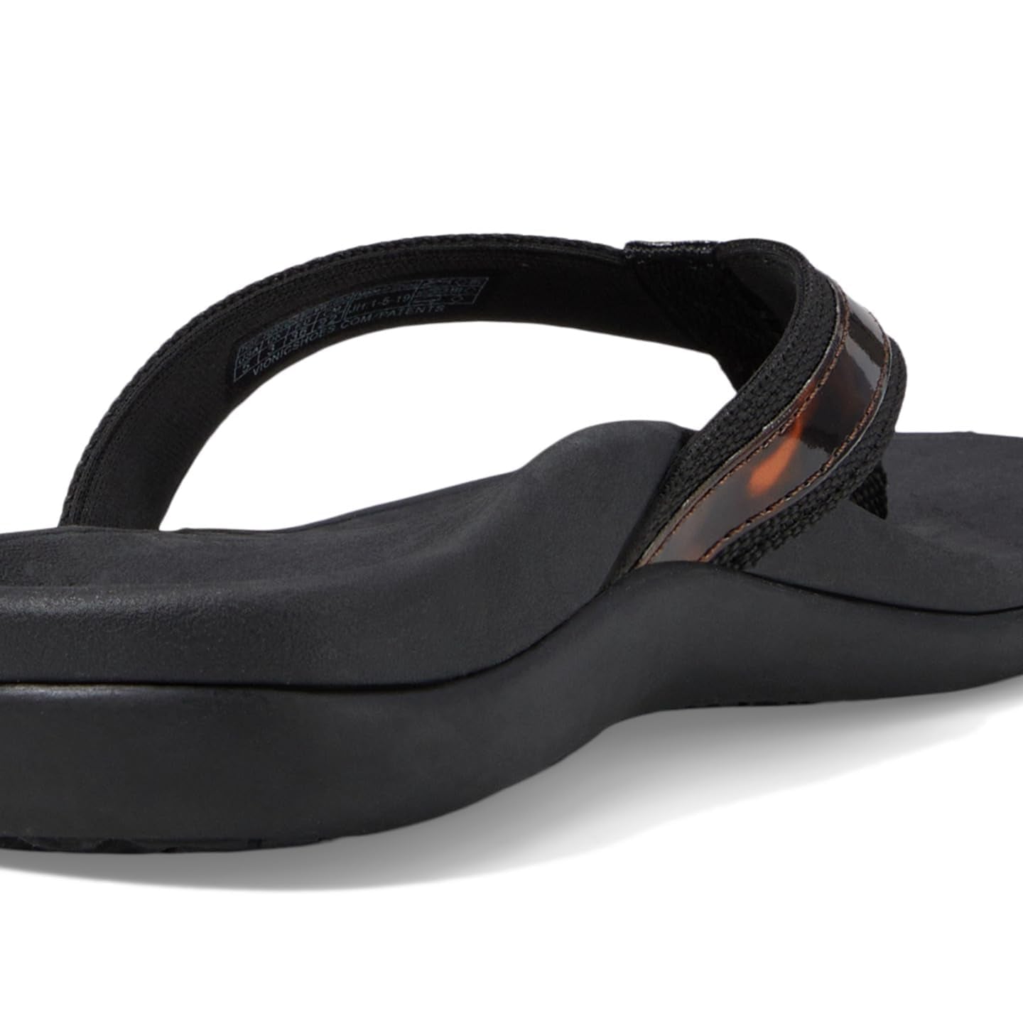 VIONIC Tide II Toe Post Sandal - Women's Black - tortoise Shoe Deals Outlet