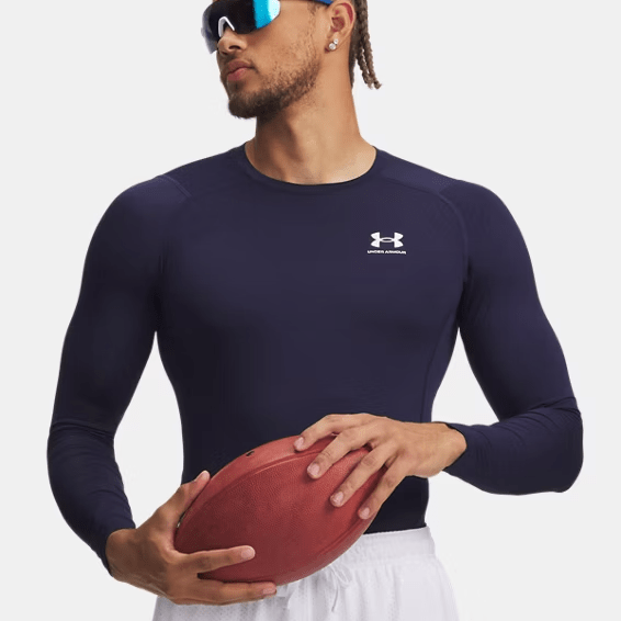 Under Armour HeatGear Compression Long Sleeve Midnight Navy / White Large 194513904464 Shoe Deals Outlet