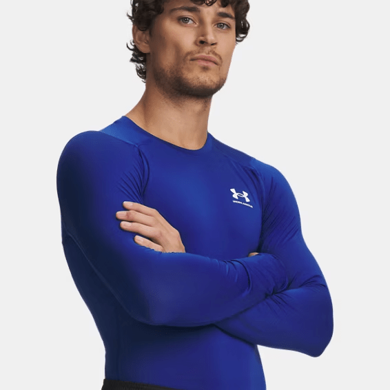 Under Armour HeatGear Compression Long Sleeve Royal / White XL 194513906970 Shoe Deals Outlet