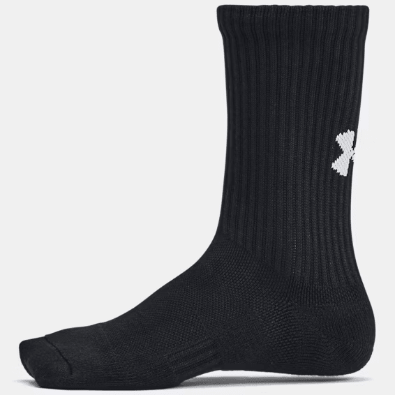 Under Armour UA Training Cotton Socks Black / White 8.5 - 9.5 883096898375 Shoe Deals Outlet