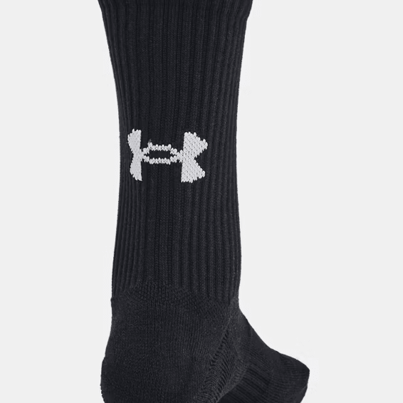 Under Armour UA Training Cotton Socks Black / White 8.5 - 9.5 883096898375 Shoe Deals Outlet