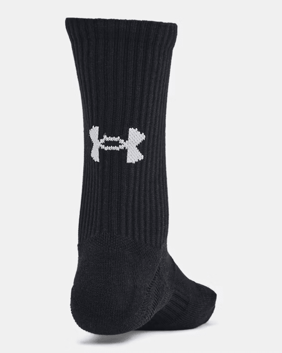 Under Armour UA Training Cotton Socks Black / White 8.5 - 9.5 883096898375 Shoe Deals Outlet