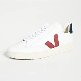 VEJA V - 12 LEATHER - Men's White/Marsala/Nautico Shoe Deals Outlet