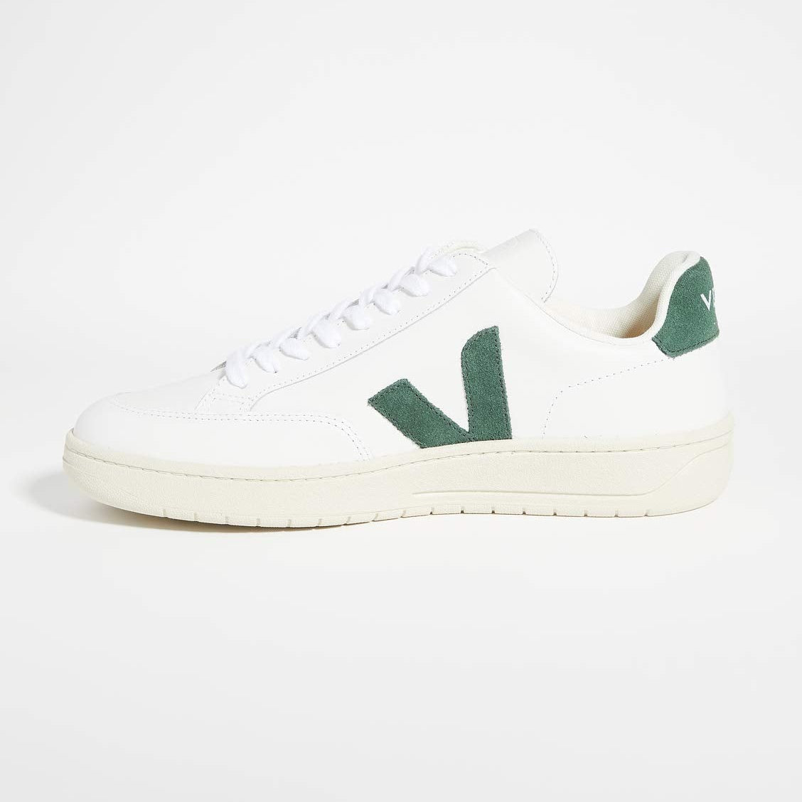 VEJA V - 12 LEATHER - Men's White/Cyprus Shoe Deals Outlet