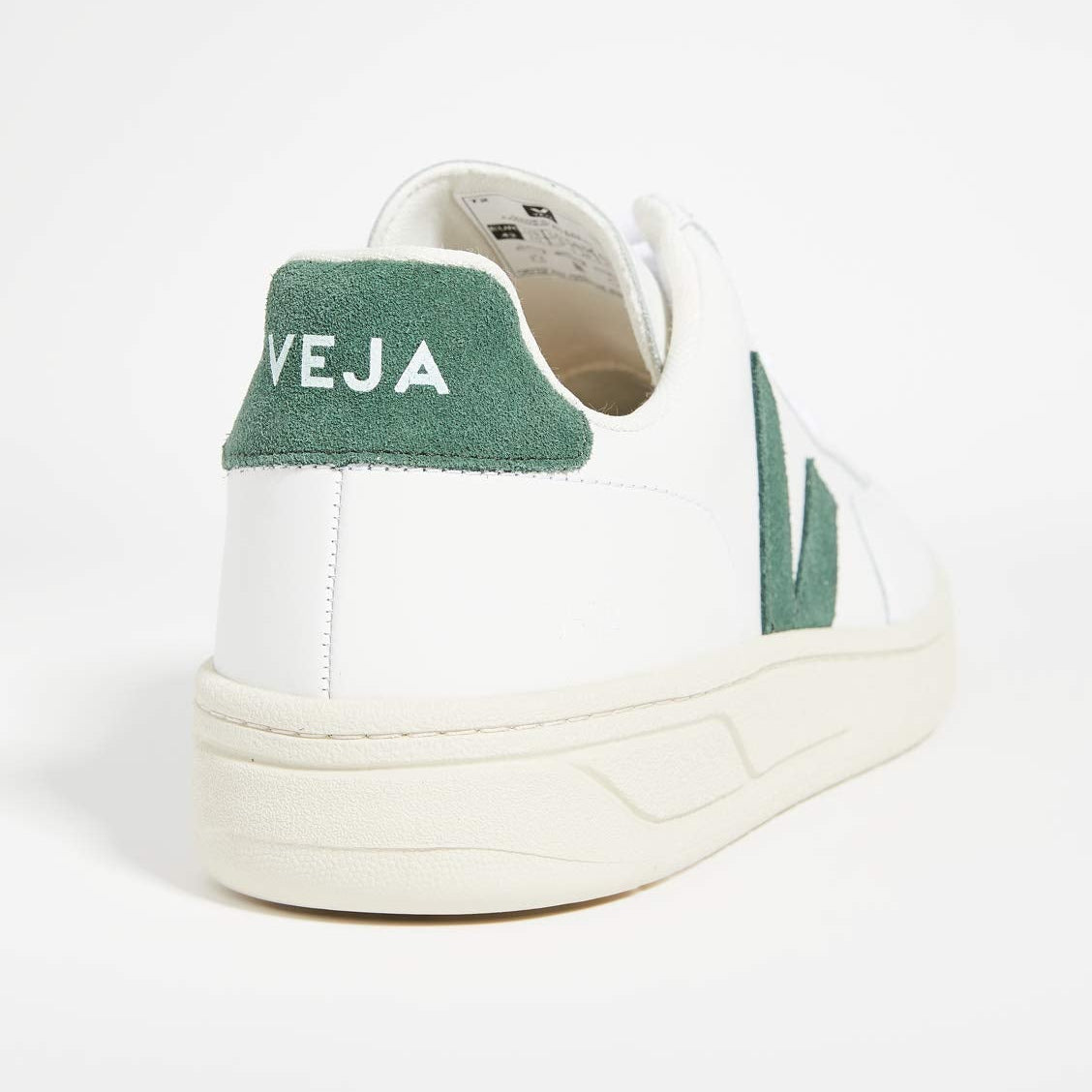 VEJA V - 12 LEATHER - Men's White/Cyprus Shoe Deals Outlet