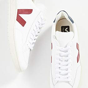 VEJA V - 12 LEATHER - Men's White/Marsala/Nautico Shoe Deals Outlet