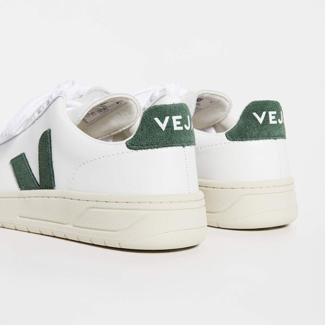 VEJA V - 12 LEATHER - Women's White/Cyprus Shoe Deals Outlet