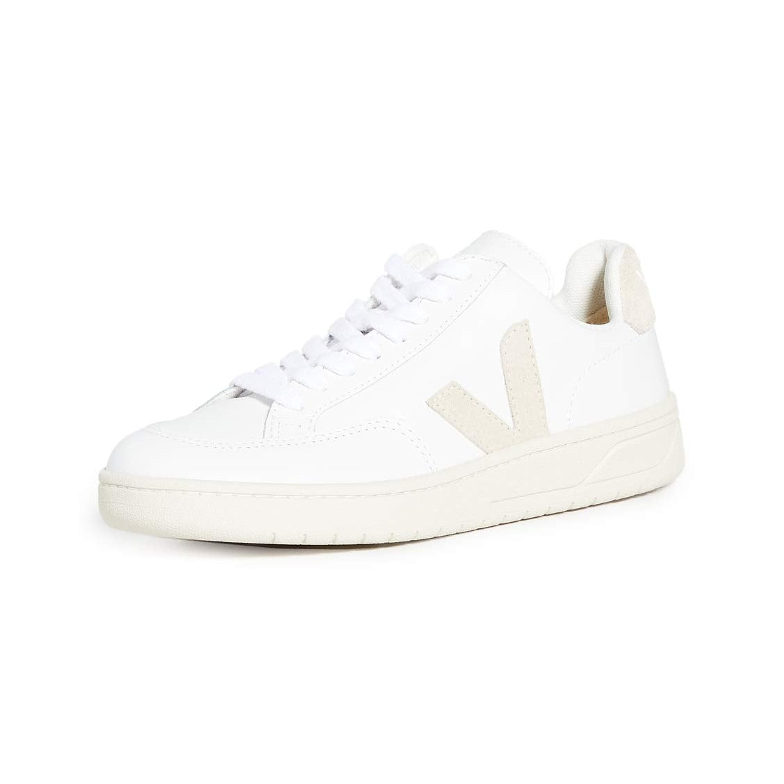 VEJA V - 12 LEATHER - Women's White/Cyprus Shoe Deals Outlet
