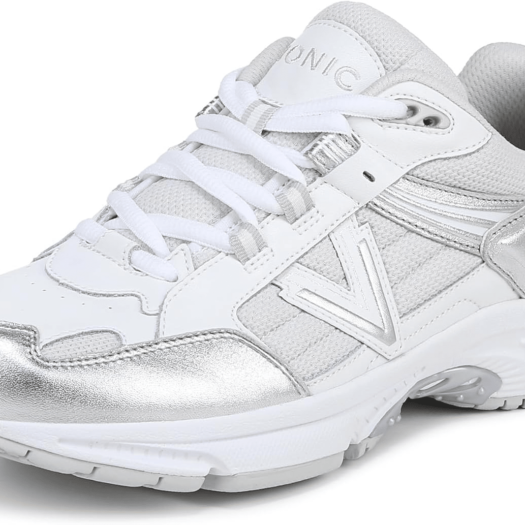 VIONIC 23 Walk 2.0 White Silver Leather 9 M 197725060775 Shoe Deals Outlet