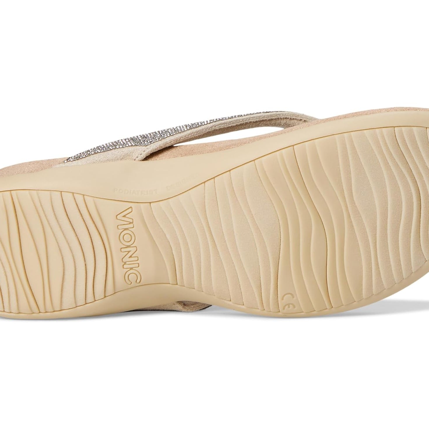 VIONIC Dillon Shine Sandal Cream / Rhinestone 9 M 192329974817 Shoe Deals Outlet