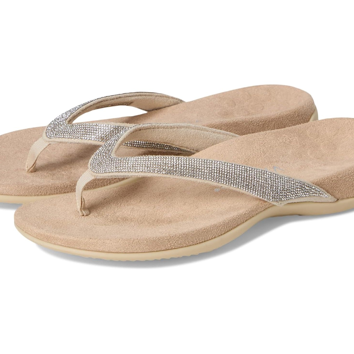 VIONIC Dillon Shine Sandal Cream / Rhinestone 9 M 192329974817 Shoe Deals Outlet