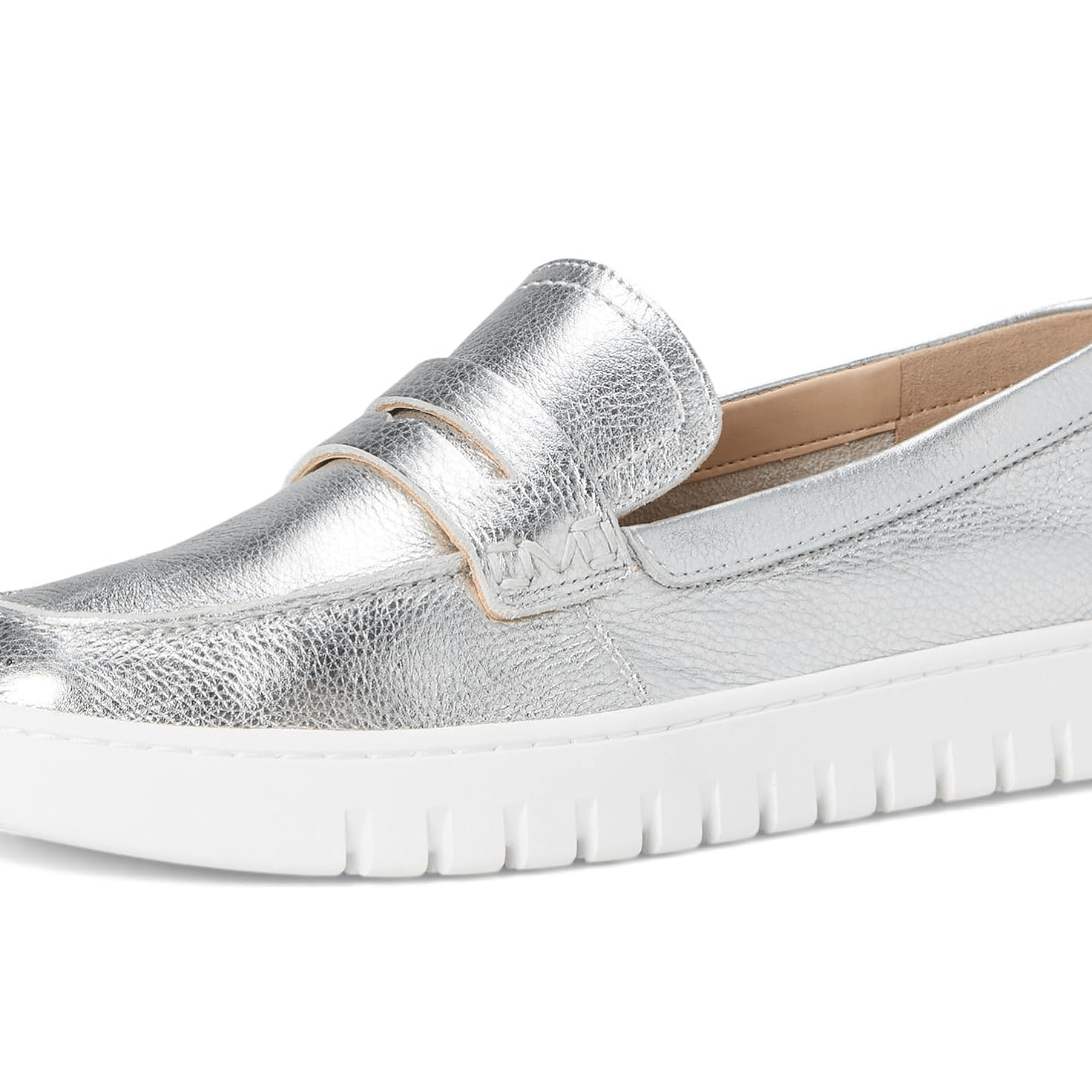 VIONIC Uptown Loafer Silver Metallic Leather 8.5 M 192329993665 Shoe Deals Outlet