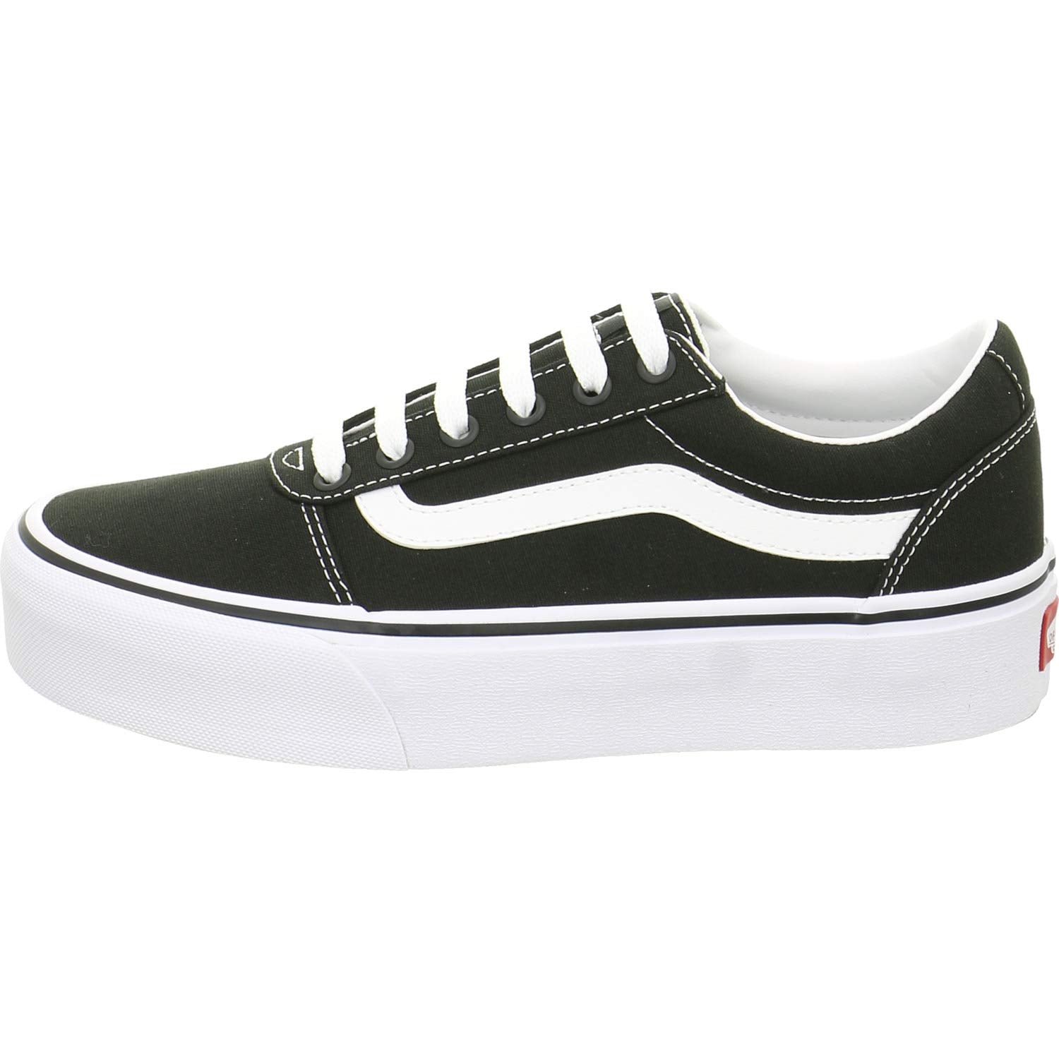Vans Ward Platform Sneaker - Women's Black/White Shoe Deals Outlet