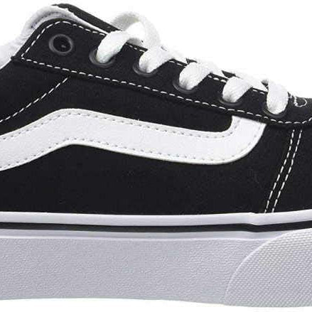 Vans Ward Platform Sneaker - Women's Black/White Shoe Deals Outlet