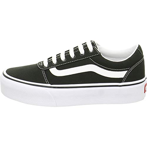 Vans Ward Platform Sneaker - Women's Black/White Shoe Deals Outlet