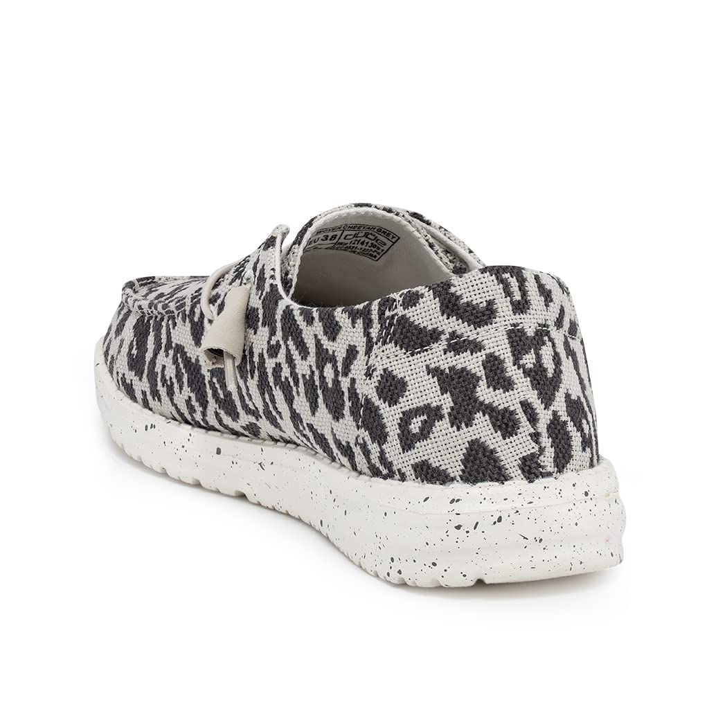Hey Dude Wendy - Women's Woven Cheetah Grey Shoe Deals Outlet
