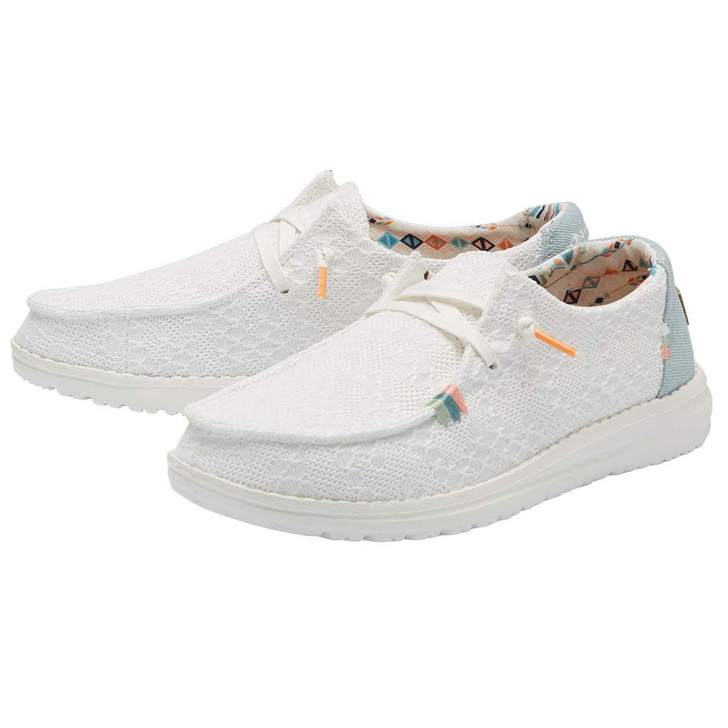 Hey Dude Wendy - Women's White/Crochet Shoe Deals Outlet