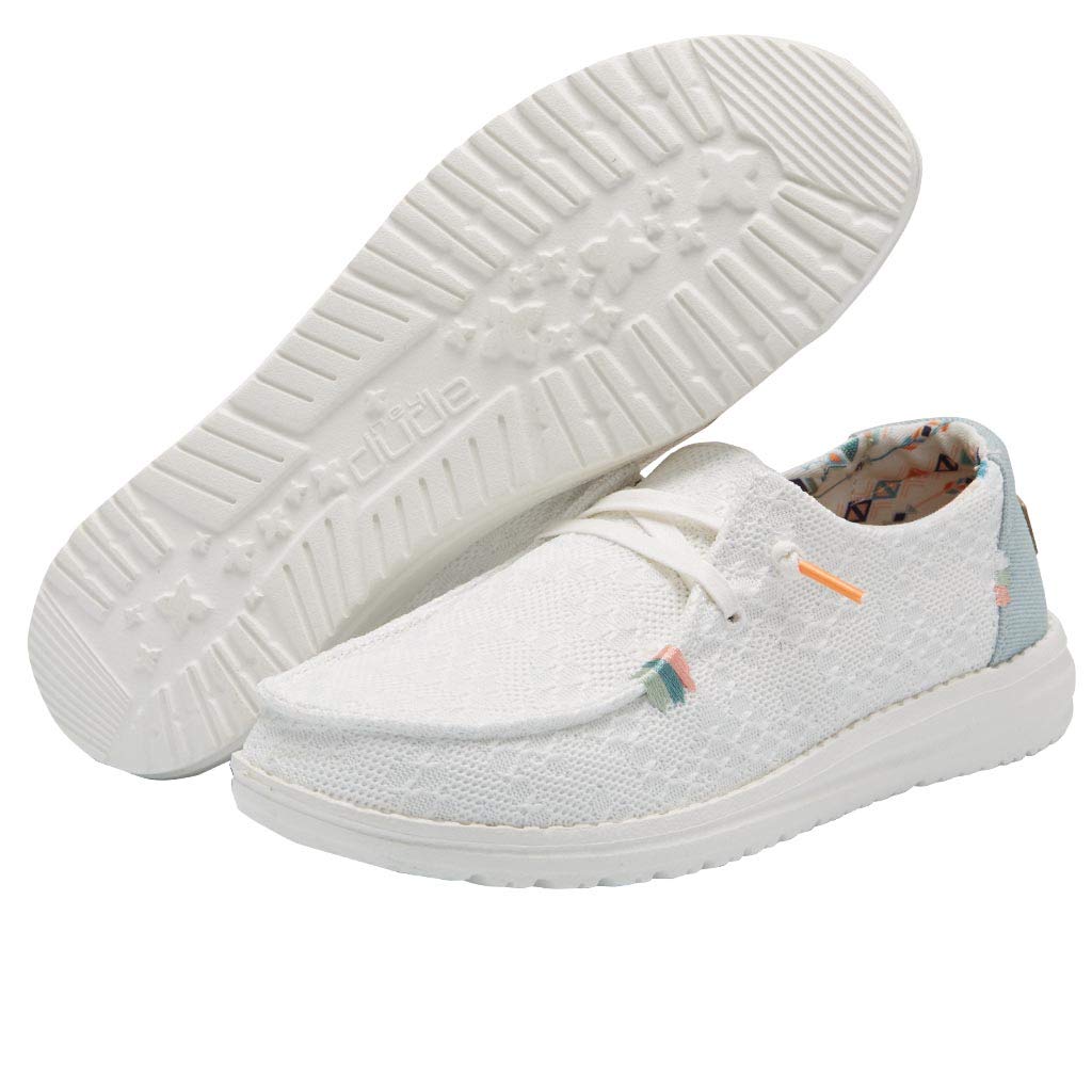 Hey Dude Wendy - Women's White/Crochet Shoe Deals Outlet