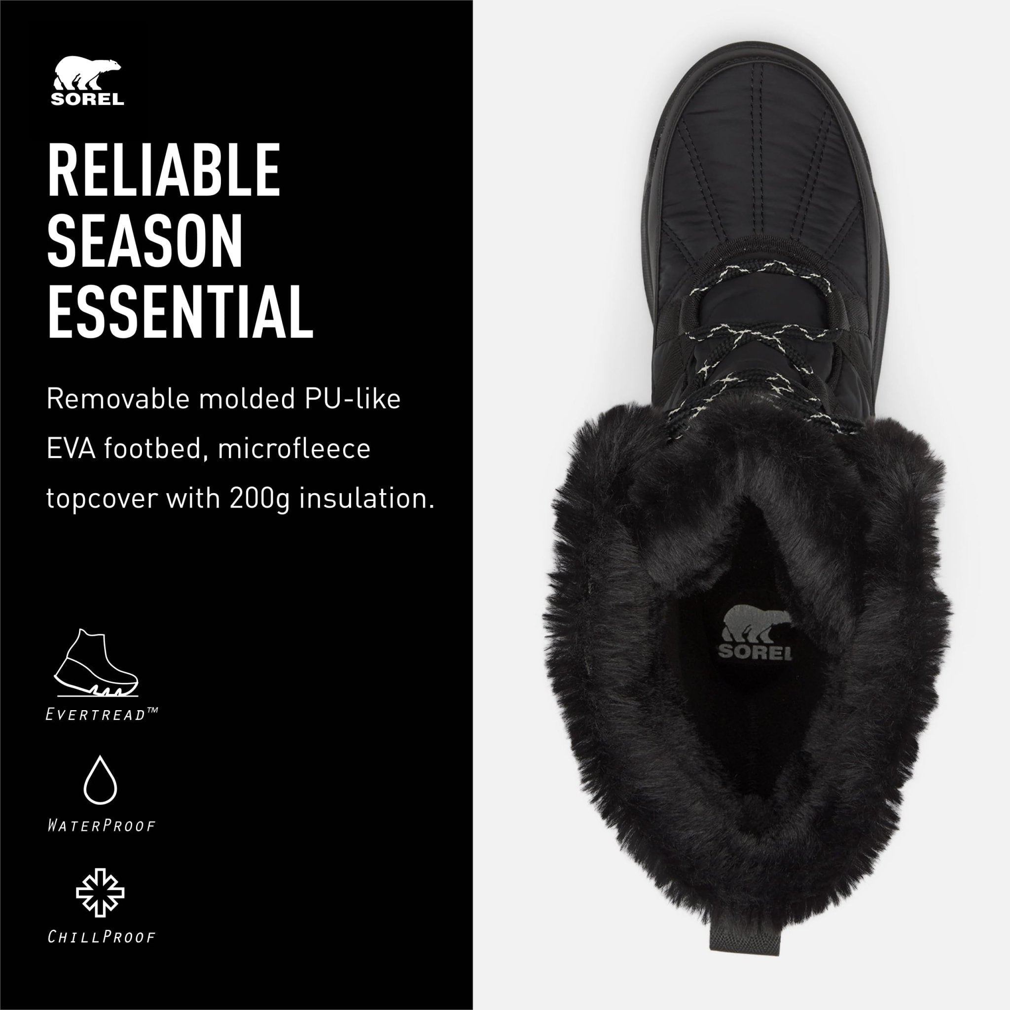 SOREL Whitney ll Tall Lace - Women's Black Shoe Deals Outlet