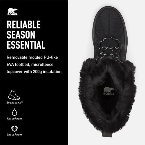 SOREL Whitney ll Tall Lace - Women's Black Shoe Deals Outlet