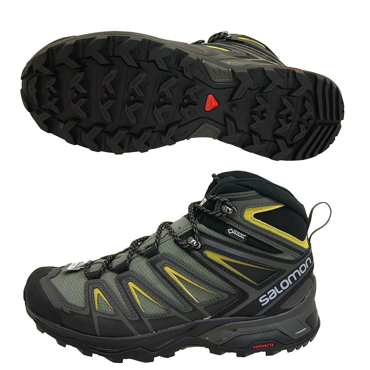 Salomon X Ultra 3 GTX - Men's Castor Gray/Black/Green Sulphur Shoe Deals Outlet
