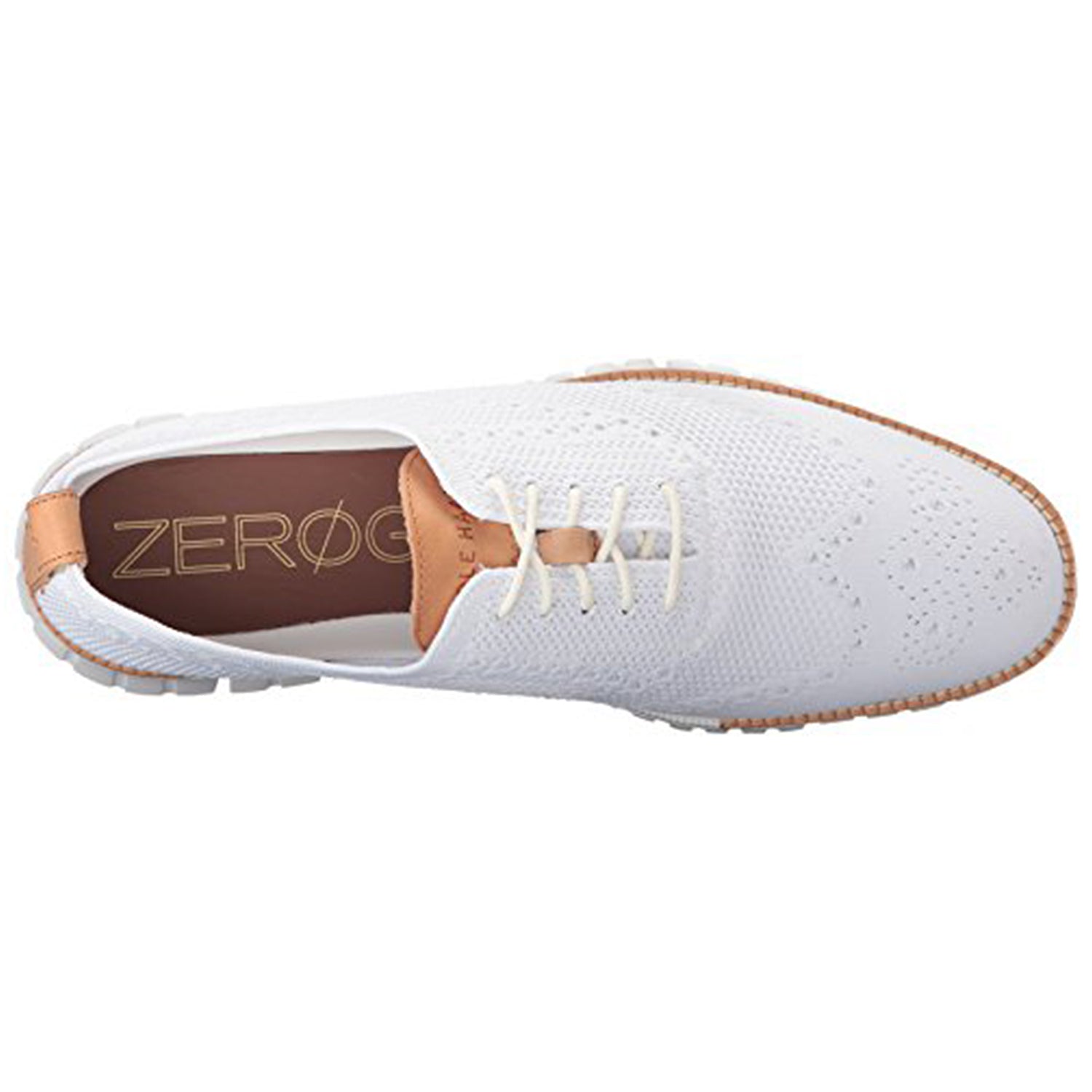 Cole Haan ZeroGrand Stitchlite Wingtip Oxford - Men's Optic White Knit/White Shoe Deals Outlet