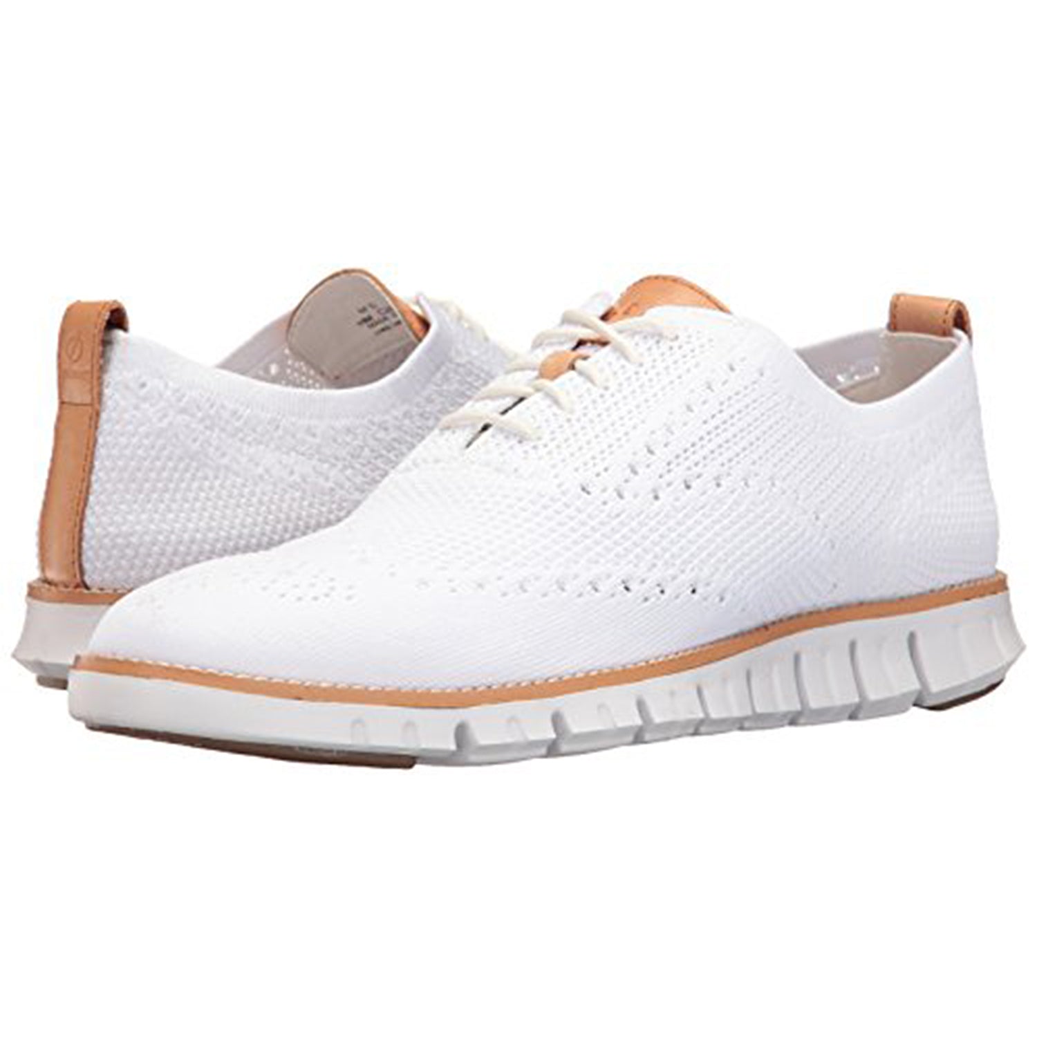 Cole Haan ZeroGrand Stitchlite Wingtip Oxford - Men's Optic White Knit/White Shoe Deals Outlet