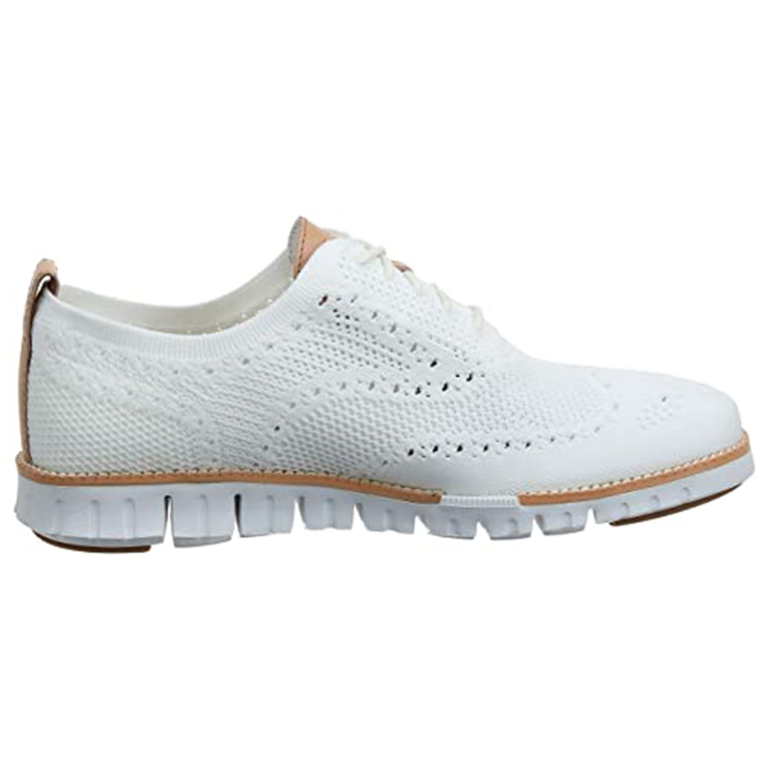 Cole Haan ZeroGrand Stitchlite Wingtip Oxford - Men's Optic White Knit/White Shoe Deals Outlet