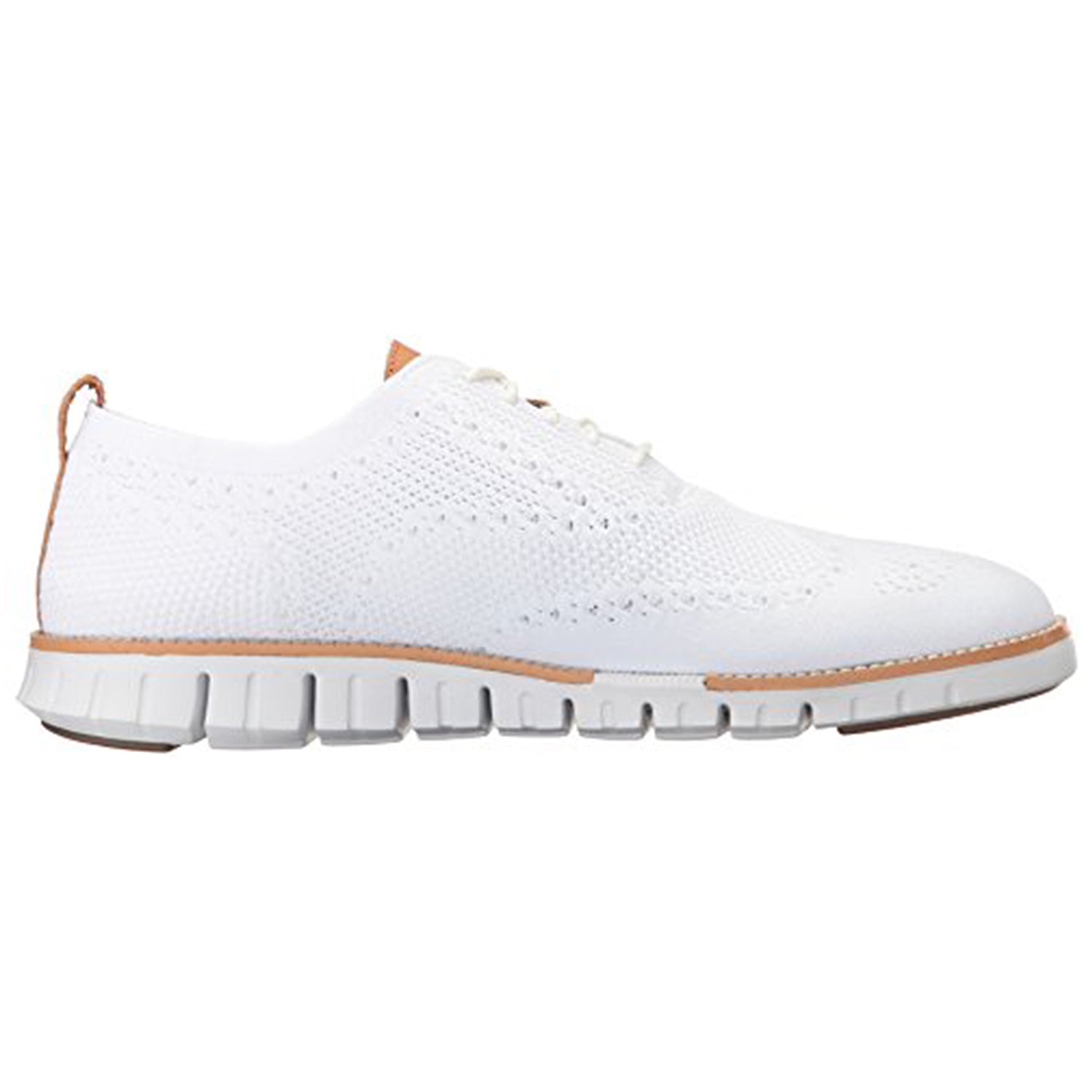 Cole Haan ZeroGrand Stitchlite Wingtip Oxford - Men's Optic White Knit/White Shoe Deals Outlet