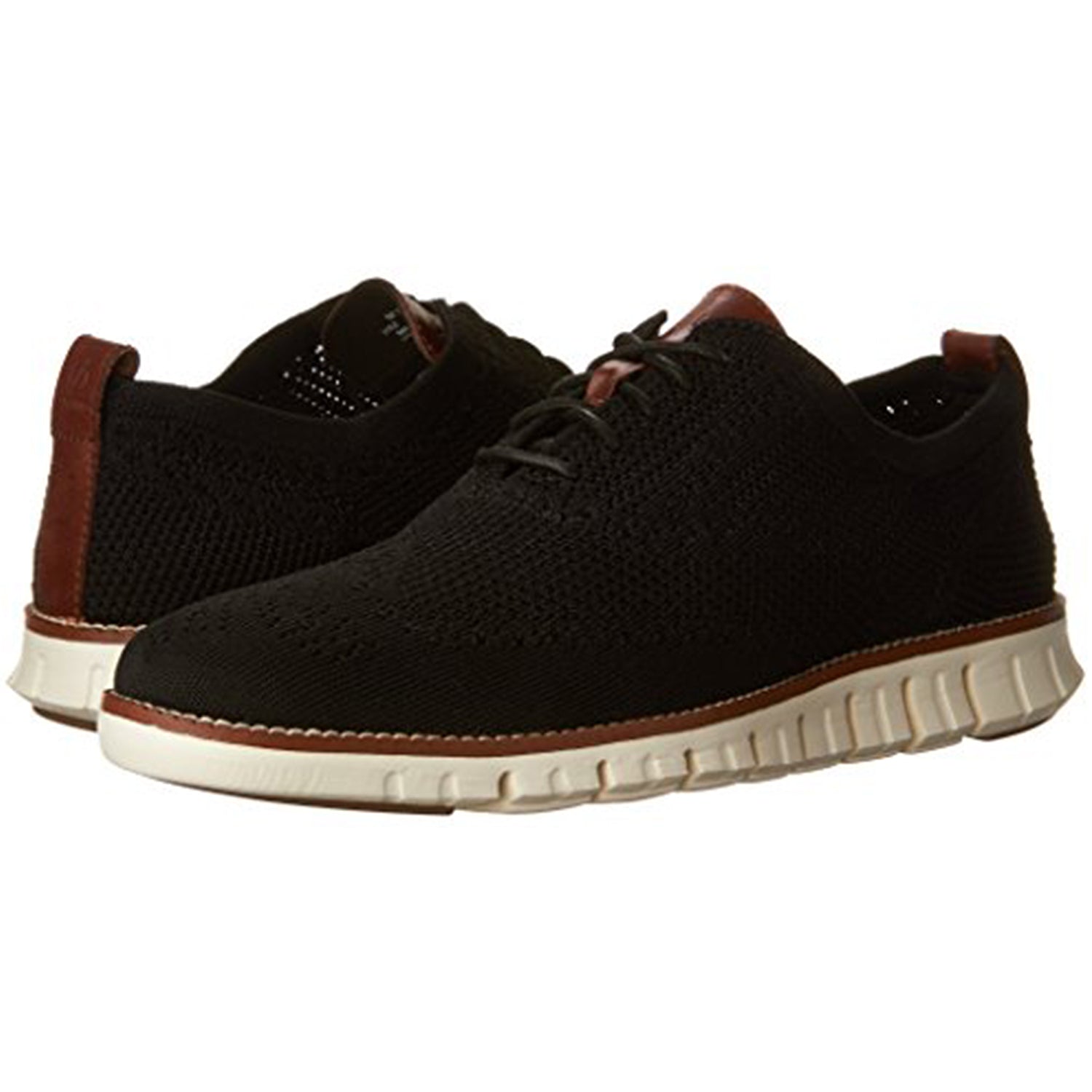 Cole Haan ZeroGrand Stitchlite Wingtip Oxford - Men's Black/Ivory Shoe Deals Outlet