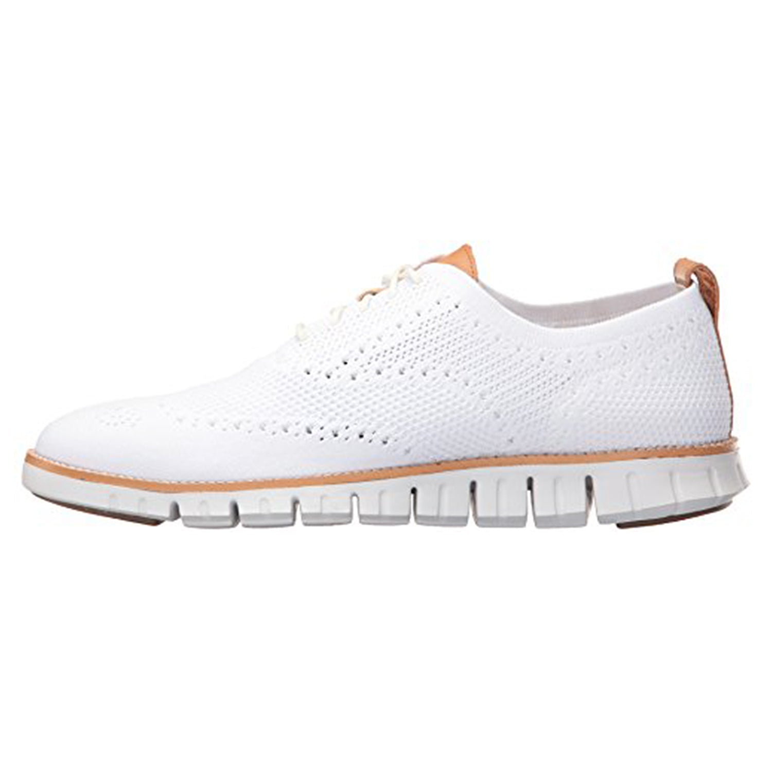 Cole Haan ZeroGrand Stitchlite Wingtip Oxford - Men's Optic White Knit/White Shoe Deals Outlet