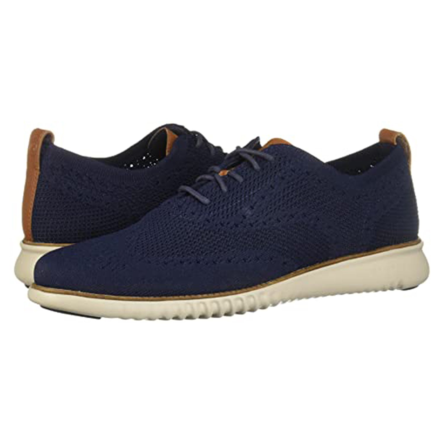 Cole Haan ZeroGrand Stitchlite Wingtip Oxford - Men's Marine Blue/Vapor Grey Shoe Deals Outlet
