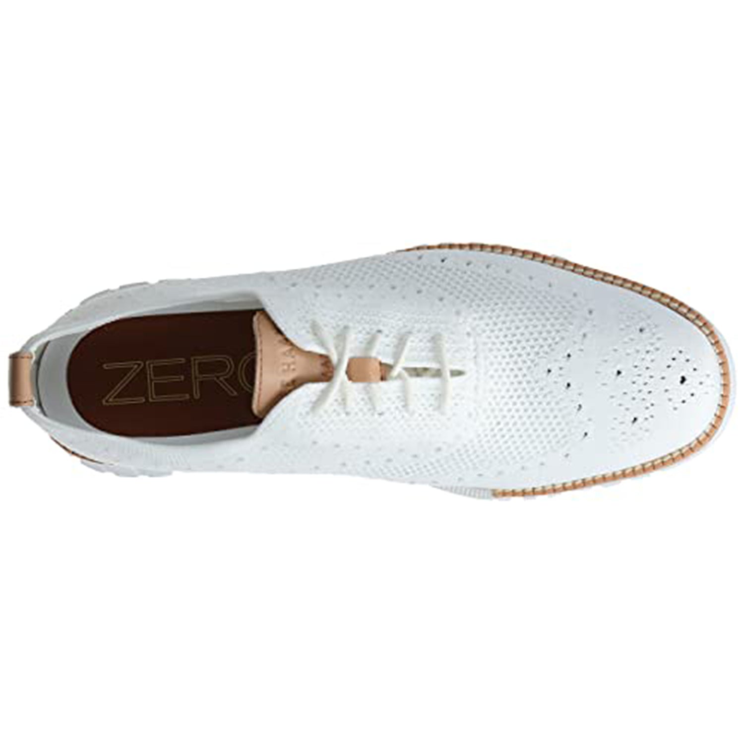 Cole Haan ZeroGrand Stitchlite Wingtip Oxford - Men's Optic White Knit/White Shoe Deals Outlet