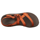The Chaco Z/Cloud - Women is a classic sandal with a podiatrist-certified footbed, textured sole, and orange adjustable straps over the toes and around the heel for comfort and support.