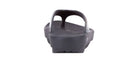 A black OOFOS OOlala Luxe Sandal for women shown from the back on a white background, highlighting its contoured footbed with OOfoam technology and two wide straps over the top.