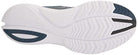 The image shows the outsole of the Saucony Kinvara 13 Mens Running Shoe, featuring a lightweight white sole with a textured grip and dark blue and black rubber inserts for traction.