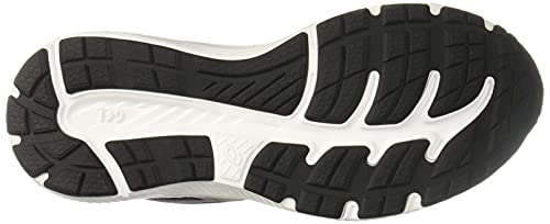 The image displays the black and white rubber outsole of the ASICS GEL-Contend 7 - Womens, with textured grip patterns and grooves that offer traction, flexibility, and improved cushioning.
