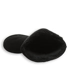 Top view of a single black BEARPAW Tamara Boot for women with a plush, fuzzy interior, set against a plain white background—a cozy classic from this iconic brand.