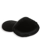 A single black BEARPAW Tamara womens boot is shown from above, with the opening facing the viewer to reveal the soft, plush interior.