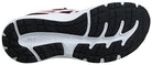 The image displays the black rubber sole of the ASICS GEL-Contend 7 - Womens, featuring white and red accents, deep grooves, and textured tread patterns for enhanced traction and cushioning.