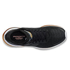 Top view of the Saucony Guide 16 Running Shoe - Mens, featuring black laces, a white sole with brown and gray accents, and the ENDORPHIN SPEEDROLL text visible on the insole.