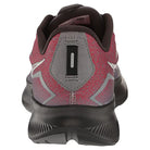 Rear view of the Saucony Ride 15 - Men in red and black with gray accents, featuring a black pull tab and reflective details on the heel.