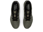 A top-down view of a pair of ASICS Gel Cumulus 24 - Mens running shoes in black and grey with white soles, featuring FF BLAST cushioning—ideal for everyday training.