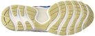 The image displays the sole of the ASICS GEL-NIMBUS 22 - Mens running shoe, featuring a light beige rubber tread with wavy grooves and touches of blue and red near the top, highlighting its signature GEL technology.