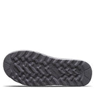 Close-up of a dark gray rubber sole with rugged, wavy tread for traction on the BEARPAW Shorty Boots - Womens.