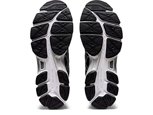 The image displays the soles of ASICS Gel-Ziruss 3 - Mens running shoes, featuring black and white grooved tread patterns for traction and support. The performance shoe soles are shown side by side, facing upward.