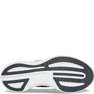 The image shows the bottom view of the Saucony Endorphin Speed 3 Running Shoe - Womens, highlighting its white and dark gray rubber outsole with textured tread and grooves for daily training traction and flexibility.