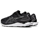 A pair of black ASICS Gel Cumulus 24 - Mens running shoes with white soles and silver accents, featuring FF BLAST cushioning, are shown side by side on a white background—ideal for everyday training.