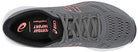 Top view of the ASICS Gel-Excite 6 - Womens running shoe in gray with light pink accents, featuring breathable mesh fabric, laces, branded insole text, and GEL technology for enhanced comfort.